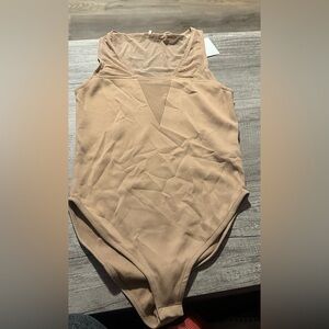 Zara Tan V-Neck onesie Size Medium